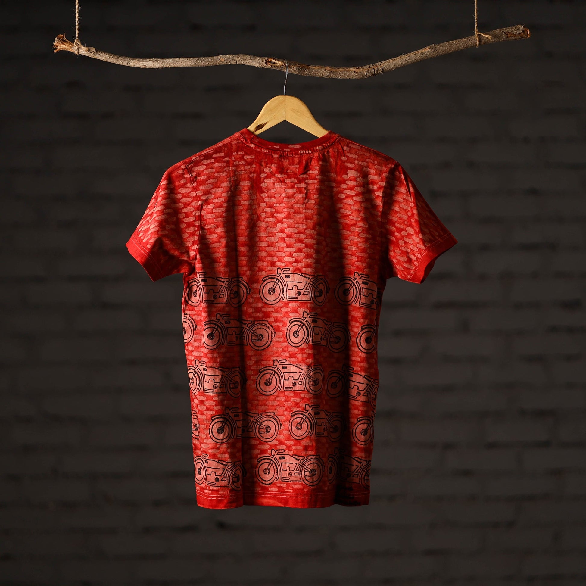 Bindaas Block Art Printed Cotton Unisex Round Neck T-shirt 11