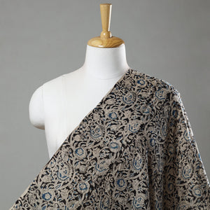 Black - Pedana Kalamkari Block Printed Cotton Fabric 01
