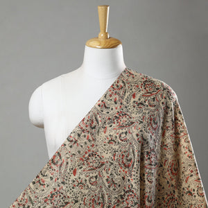 Beige - Pedana Kalamkari Block Printed Cotton Fabric 05