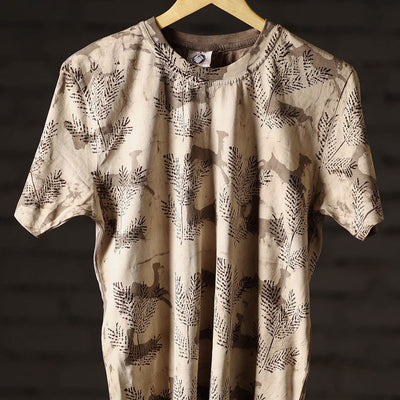 Bindaas Block Art Printed Cotton Unisex Round Neck T-shirt 31