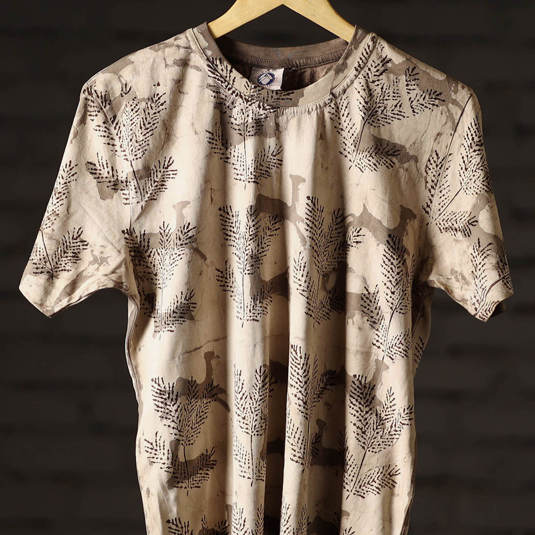 Bindaas Block Art Printed Cotton Unisex Round Neck T-shirt 31