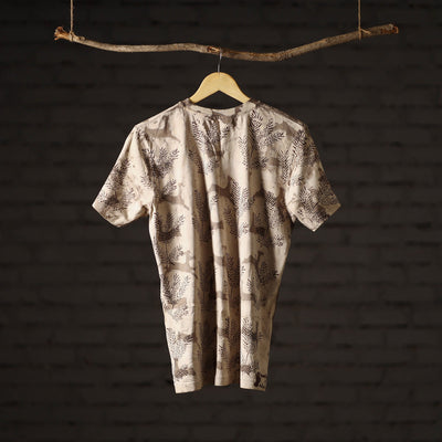 Bindaas Block Art Printed Cotton Unisex Round Neck T-shirt 31