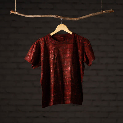 Bindaas Block Art Printed Cotton Unisex Round Neck T-shirt 36