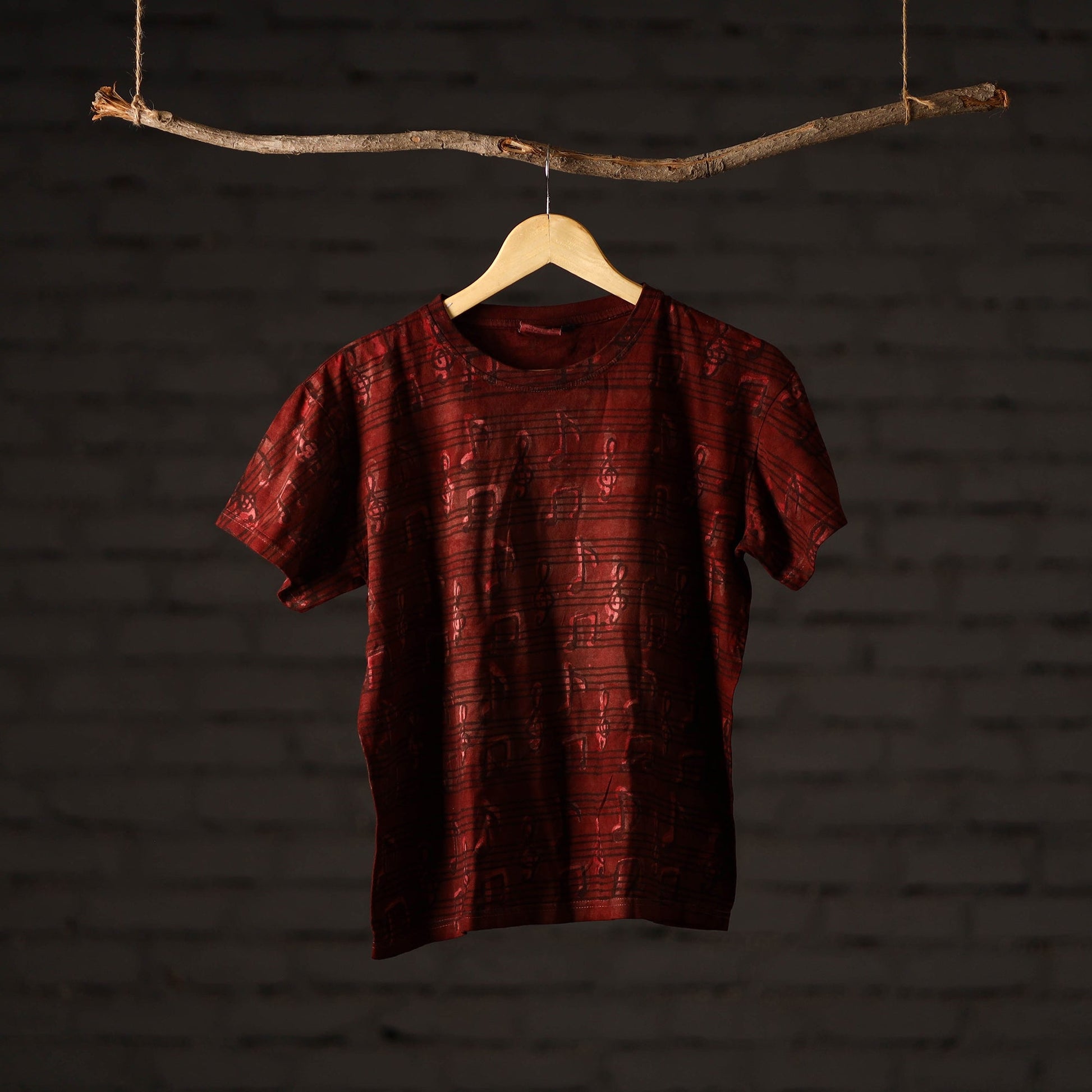 Bindaas Block Art Printed Cotton Unisex Round Neck T-shirt 36
