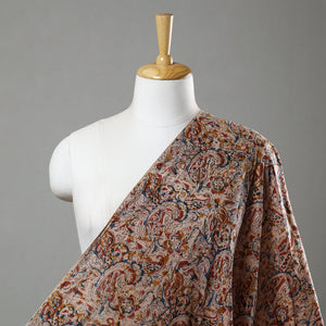 Beige - Pedana Kalamkari Block Printed Cotton Fabric 14