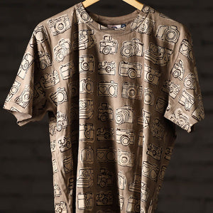 Bindaas Block Art Printed Cotton Unisex Round Neck T-shirt 62