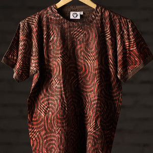 Bindaas Block Art Printed Cotton Unisex Round Neck T-shirt 32