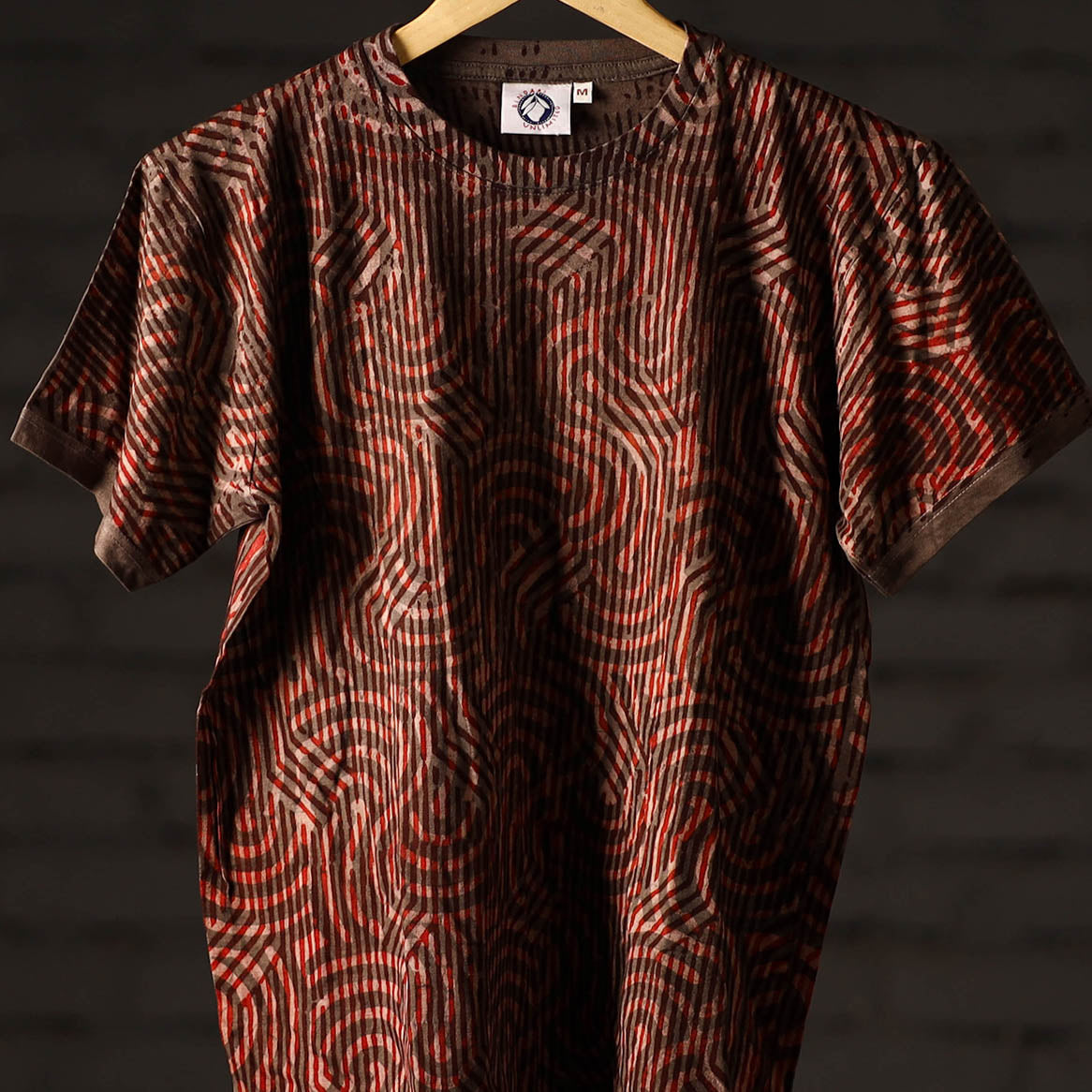 Bindaas Block Art Printed Cotton Unisex Round Neck T-shirt 32