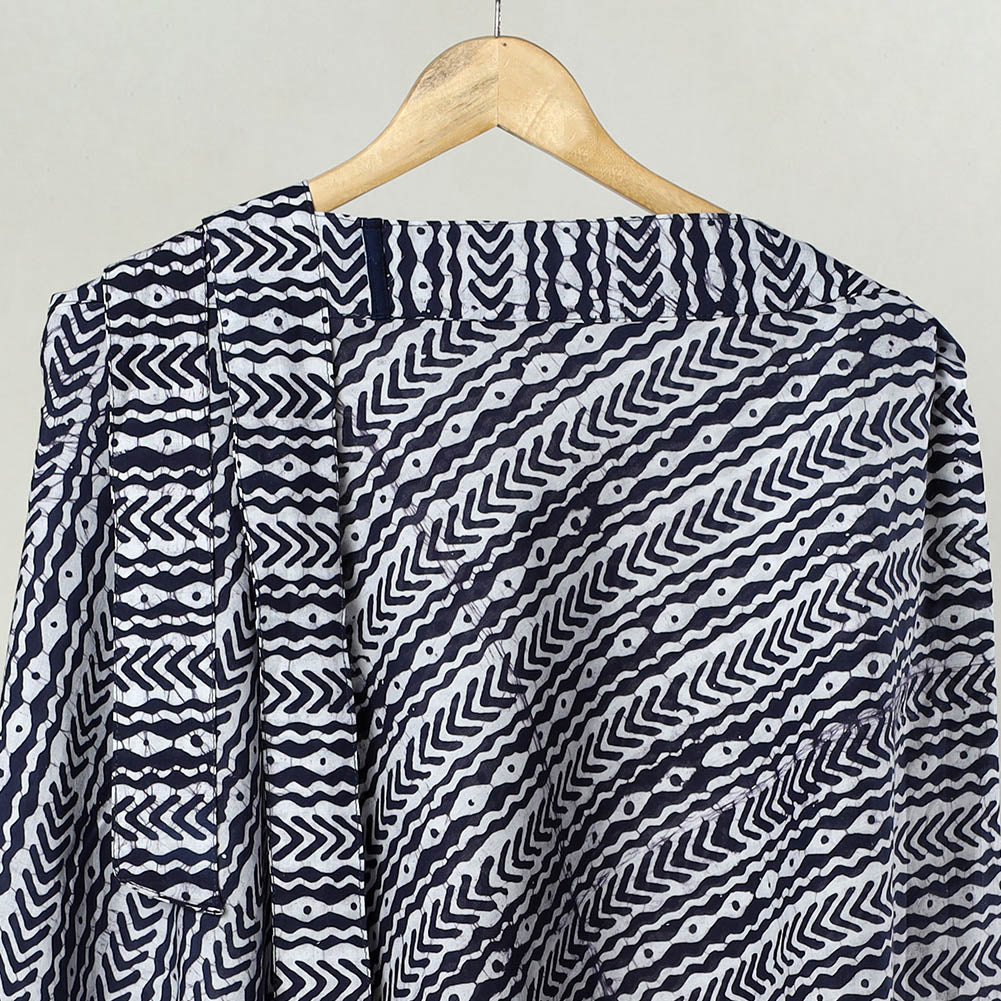 Blue - Hand Batik Printed Cotton Wrap Around Skirt 12