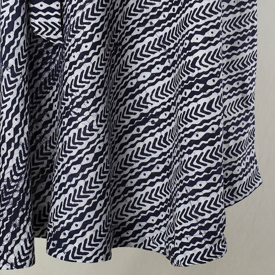 Blue - Hand Batik Printed Cotton Wrap Around Skirt 12