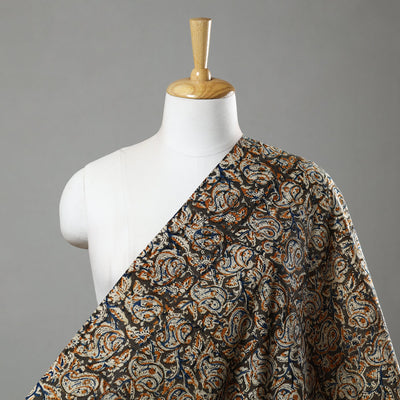 Brown - Pedana Kalamkari Block Printed Cotton Fabric 22