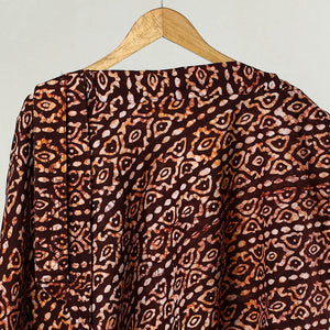 Brown - Hand Batik Printed Cotton Wrap Around Skirt 19