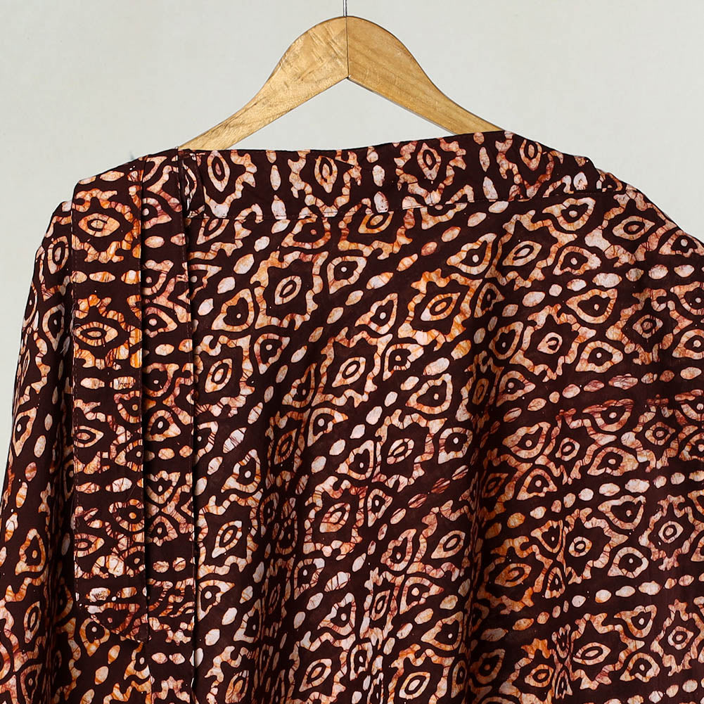 Brown - Hand Batik Printed Cotton Wrap Around Skirt 19