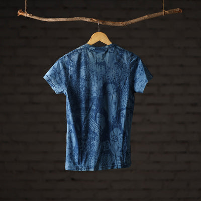 Bindaas Block Art Printed Cotton Women V Neck T-shirt 77