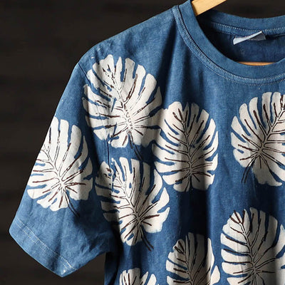 Bindaas Block Art Printed Cotton Unisex Round Neck T-shirt 23