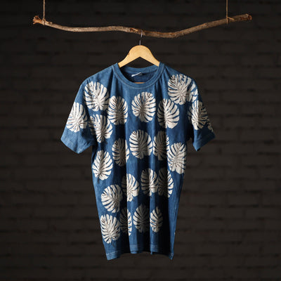 Bindaas Block Art Printed Cotton Unisex Round Neck T-shirt 23