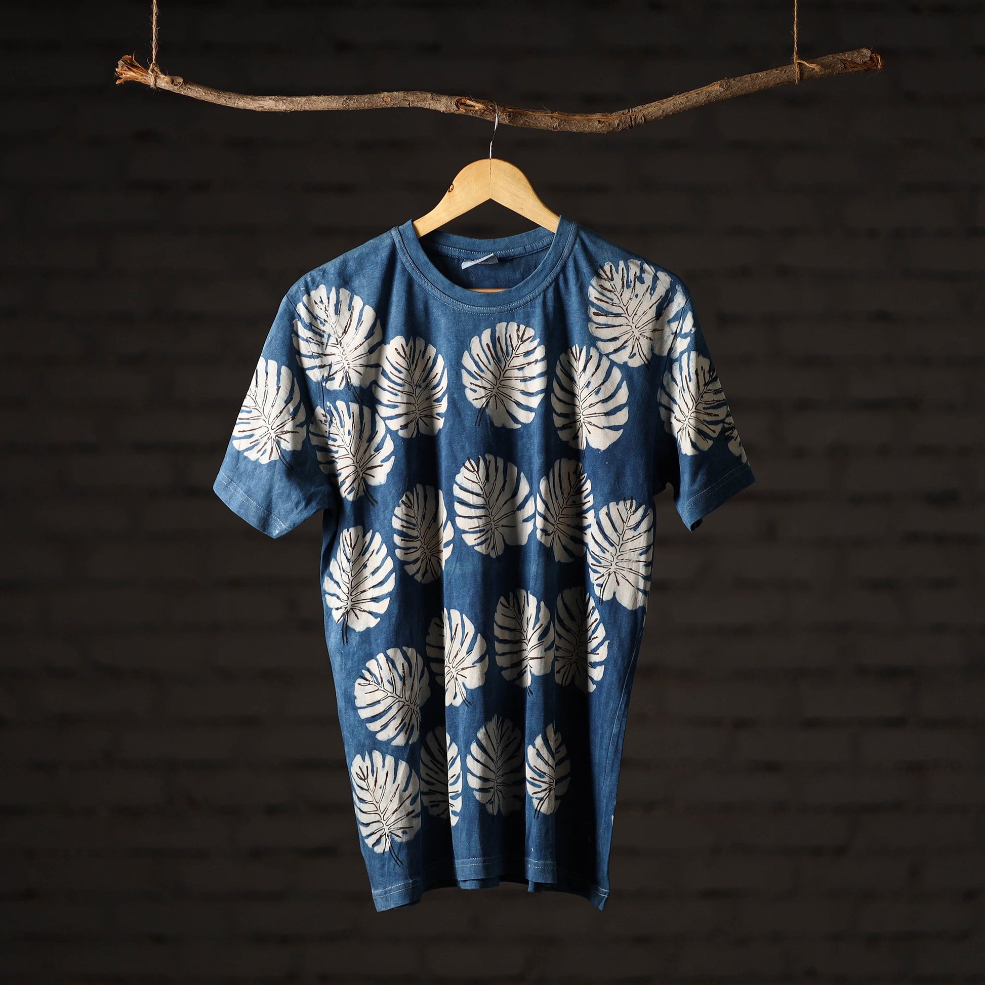 Bindaas Block Art Printed Cotton Unisex Round Neck T-shirt 23