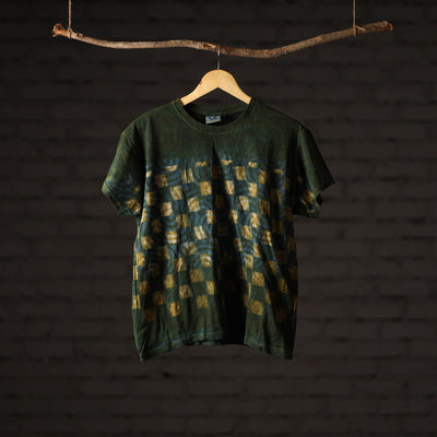 Bindaas Block Art Printed Cotton Unisex Round Neck T-shirt 38