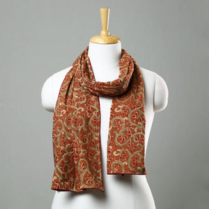 Brown - Kalamkari Block Printed Cotton Stole 03