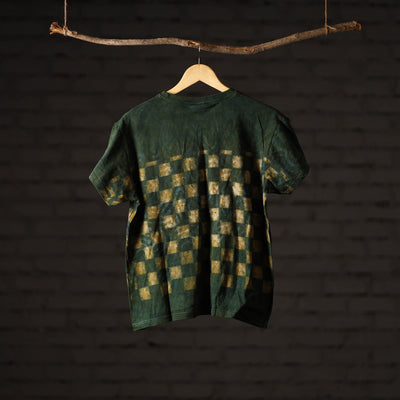 Bindaas Block Art Printed Cotton Unisex Round Neck T-shirt 38