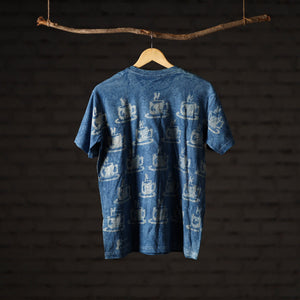 Bindaas Block Art Printed Cotton Unisex Round Neck T-shirt 33