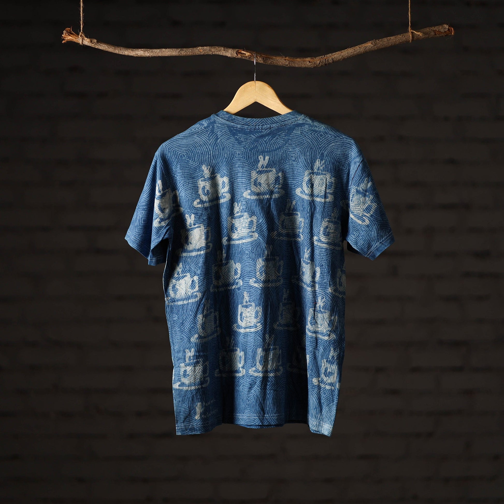 Bindaas Block Art Printed Cotton Unisex Round Neck T-shirt 33