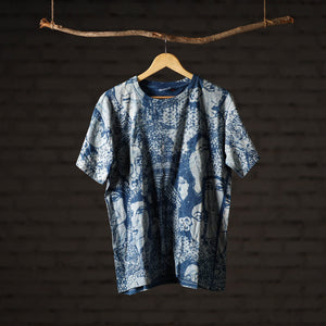 Bindaas Block Art Printed Cotton Unisex Round Neck T-shirt 54