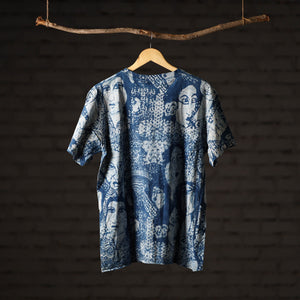Bindaas Block Art Printed Cotton Unisex Round Neck T-shirt 54