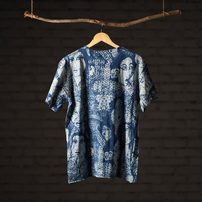 Bindaas Block Art Printed Cotton Unisex Round Neck T-shirt 54