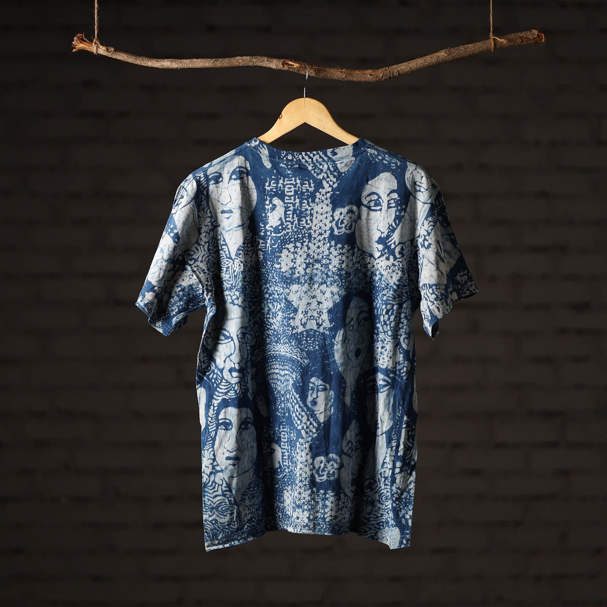 Bindaas Block Art Printed Cotton Unisex Round Neck T-shirt 54