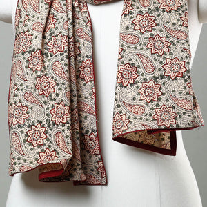Beige - Kalamkari Block Printed Cotton Stole 14