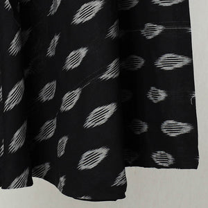Black - Wrap Around Cotton Pochampally Ikat Skirt 21