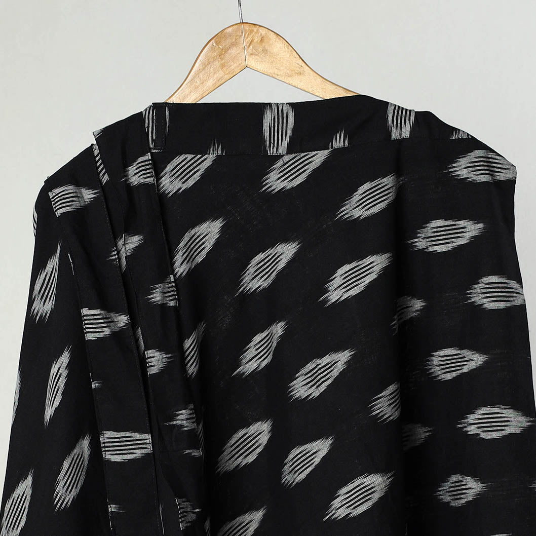 Black - Wrap Around Cotton Pochampally Ikat Skirt 21