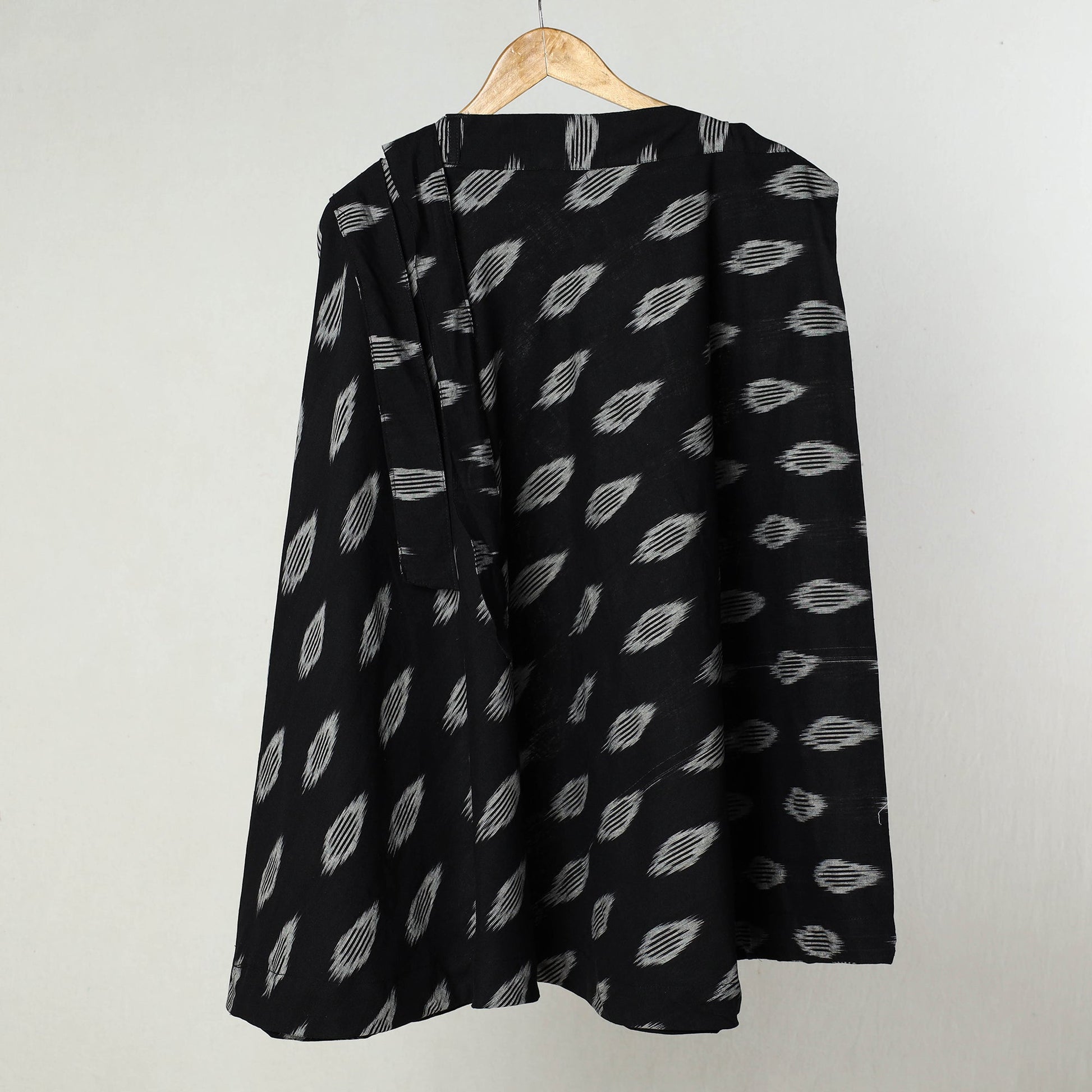 Black - Wrap Around Cotton Pochampally Ikat Skirt 21