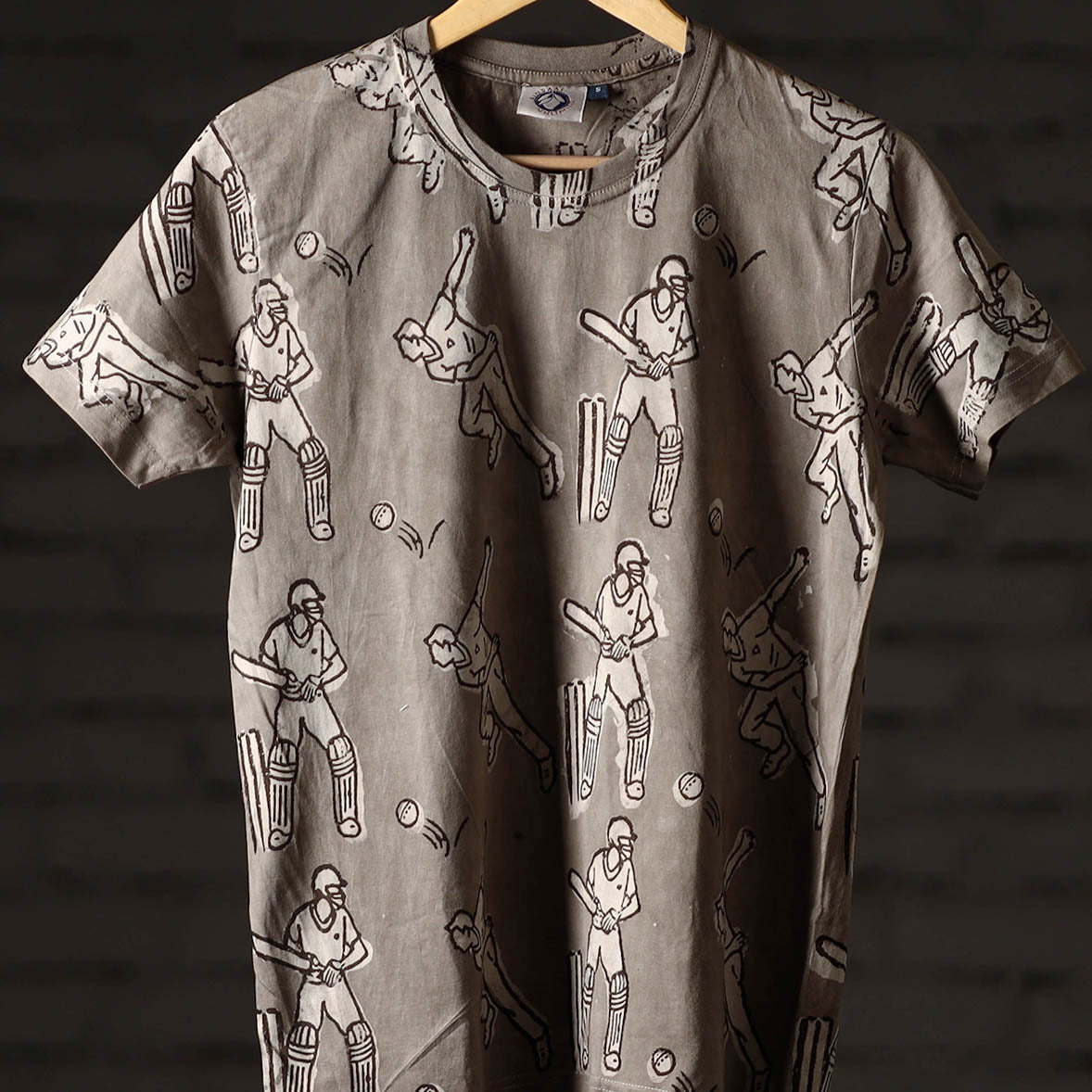 Bindaas Block Art Printed Cotton Unisex Round Neck T-shirt 08