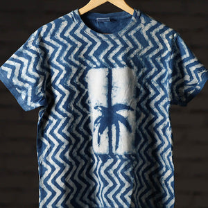 Bindaas Block Art Printed Cotton Unisex Round Neck T-shirt 39