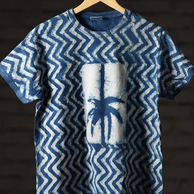 Bindaas Block Art Printed Cotton Unisex Round Neck T-shirt 39