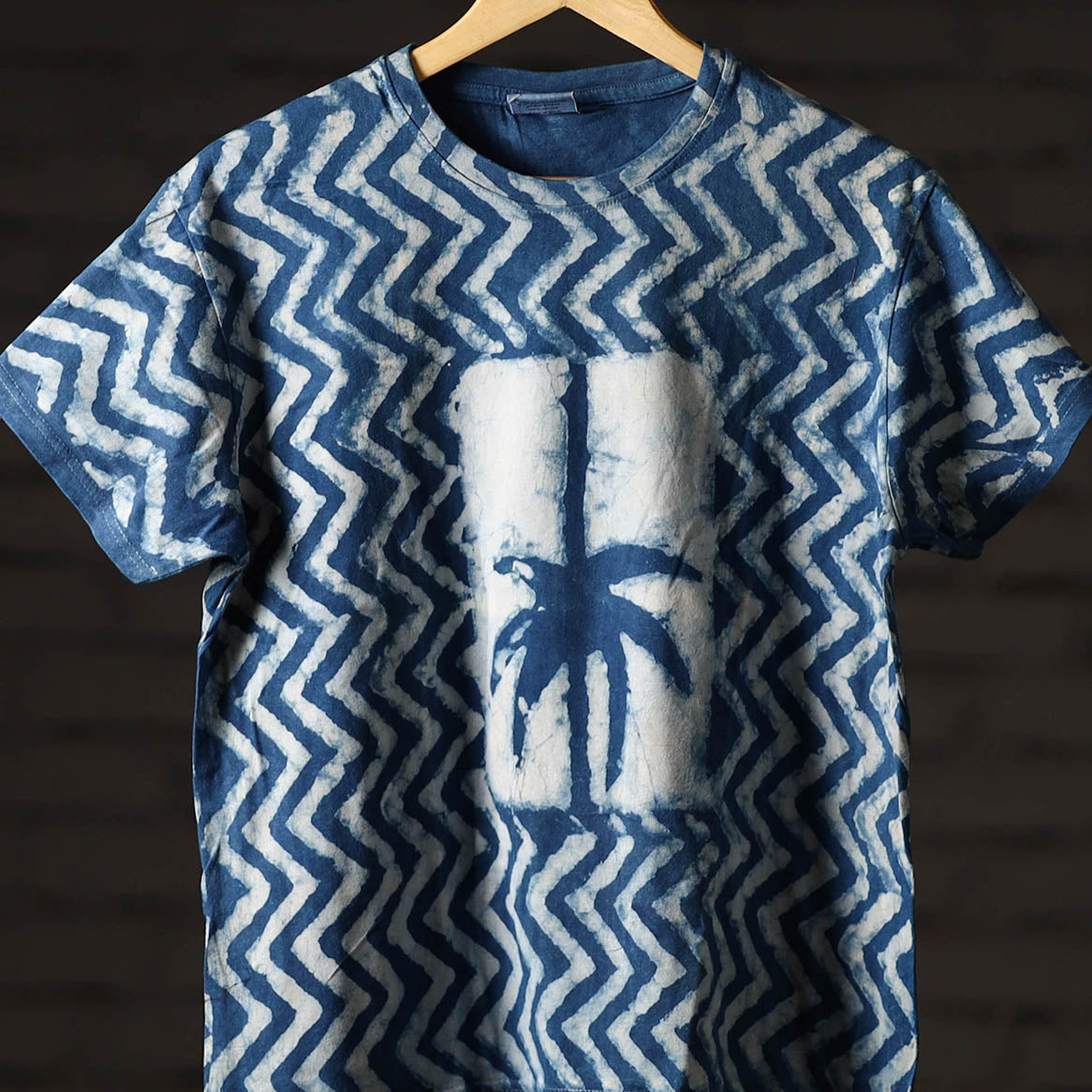 Bindaas Block Art Printed Cotton Unisex Round Neck T-shirt 39