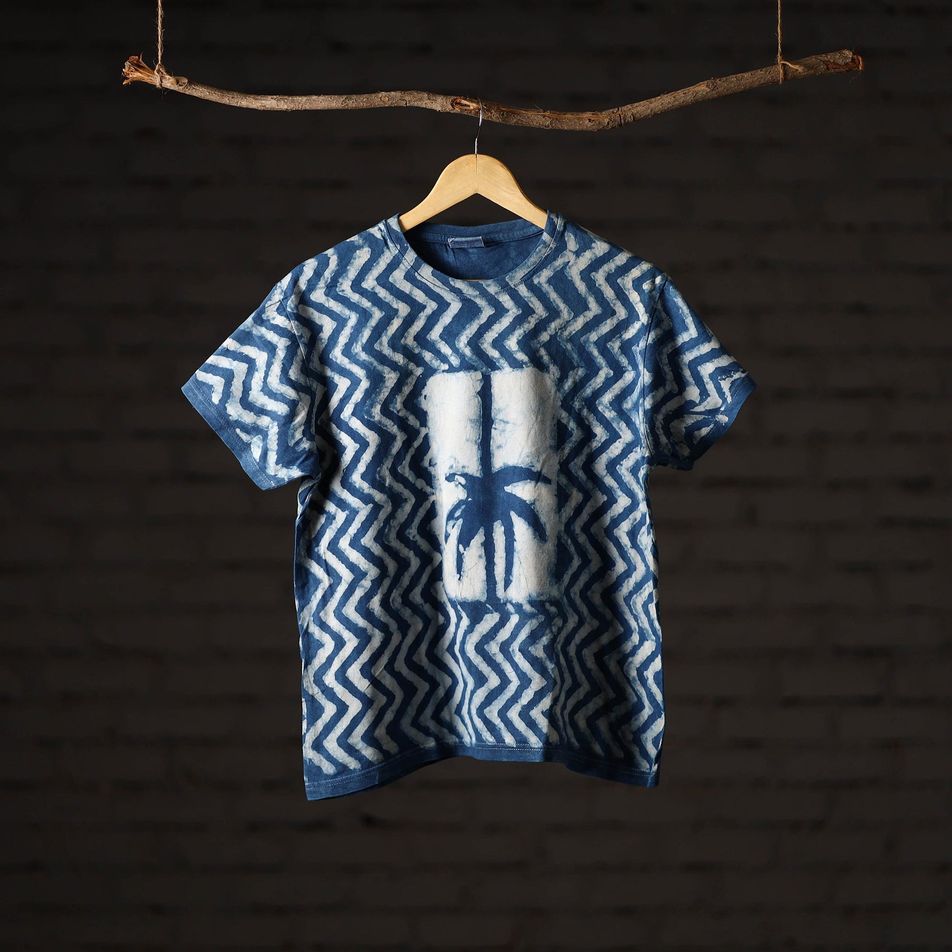 Bindaas Block Art Printed Cotton Unisex Round Neck T-shirt 39