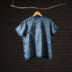 Bindaas Block Art Printed Cotton Unisex Round Neck T-shirt 39