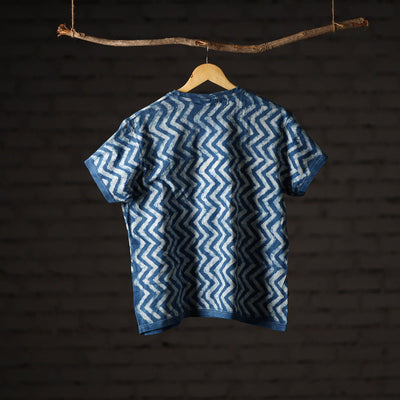 Bindaas Block Art Printed Cotton Unisex Round Neck T-shirt 39