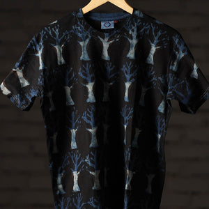 Bindaas Block Art Printed Cotton Unisex Round Neck T-shirt 05