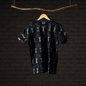Bindaas Block Art Printed Cotton Unisex Round Neck T-shirt 05