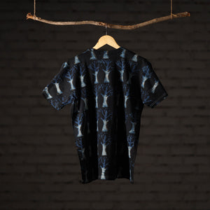Bindaas Block Art Printed Cotton Unisex Round Neck T-shirt 05
