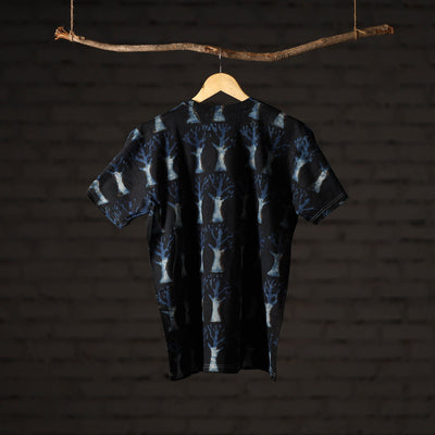 Bindaas Block Art Printed Cotton Unisex Round Neck T-shirt 05