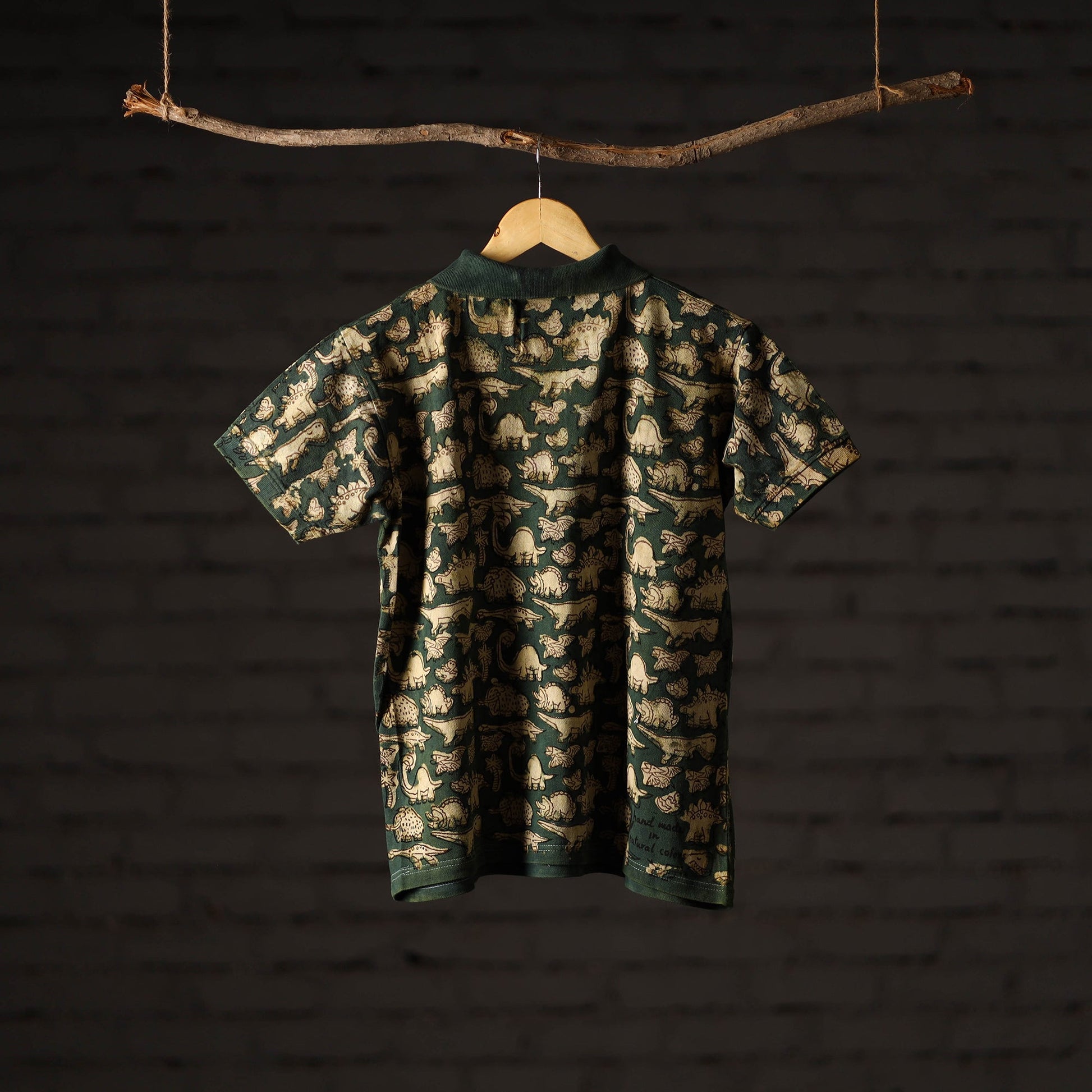 Bindaas Block Art Printed Cotton Unisex Polo Collar T-shirt 68