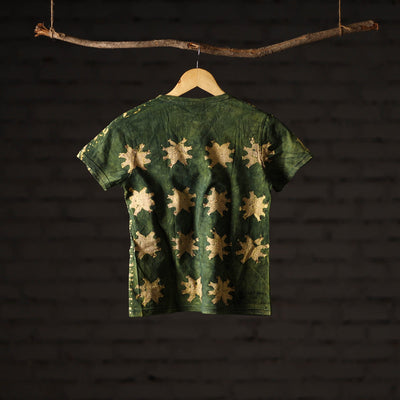 Bindaas Block Art Printed Cotton Women V Neck T-shirt 75