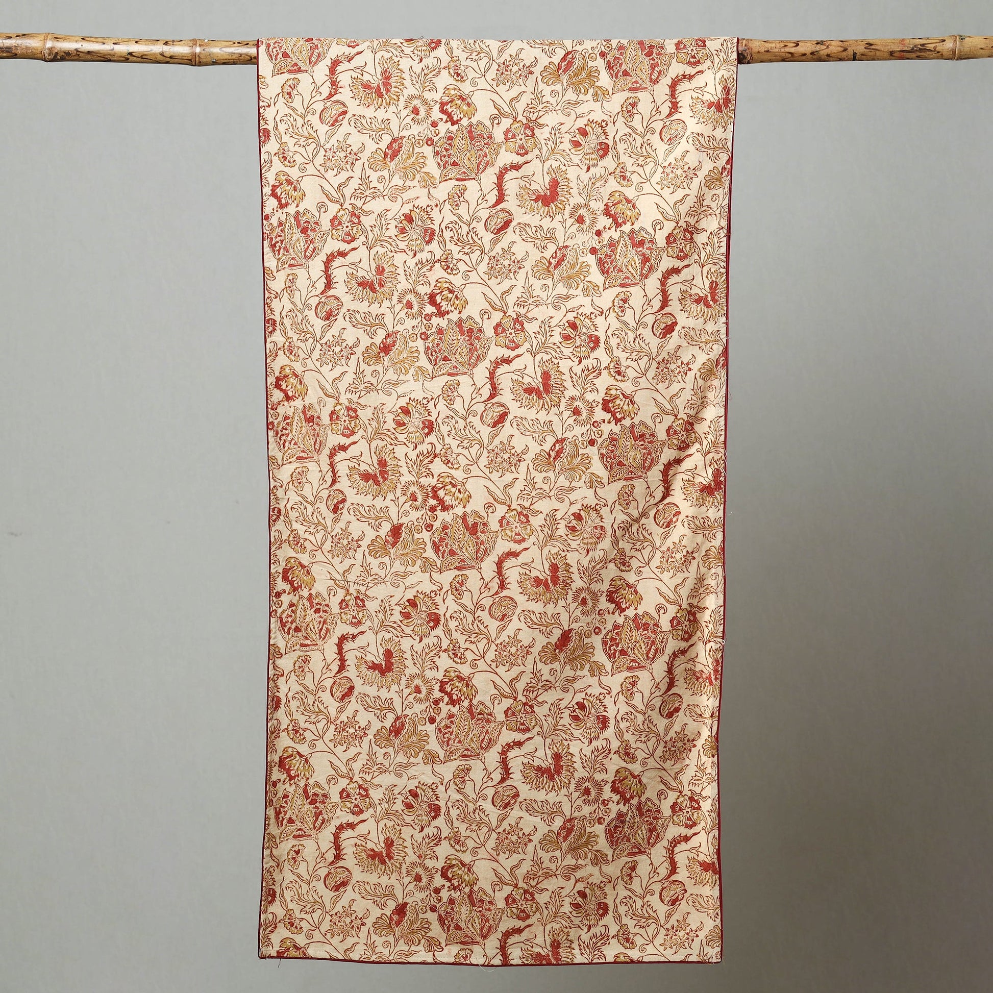 Beige - Kalamkari Block Printed Cotton Stole 22