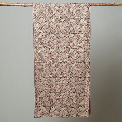 Beige - Kalamkari Block Printed Cotton Stole 14