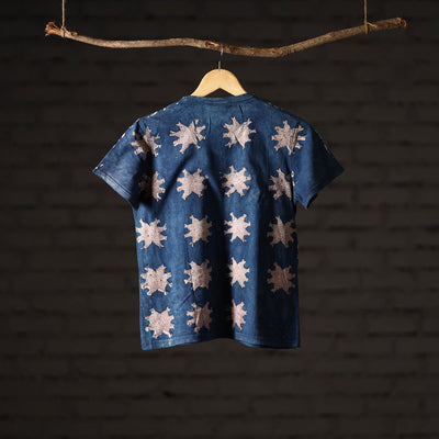 Bindaas Block Art Printed Cotton Women V Neck T-shirt 74